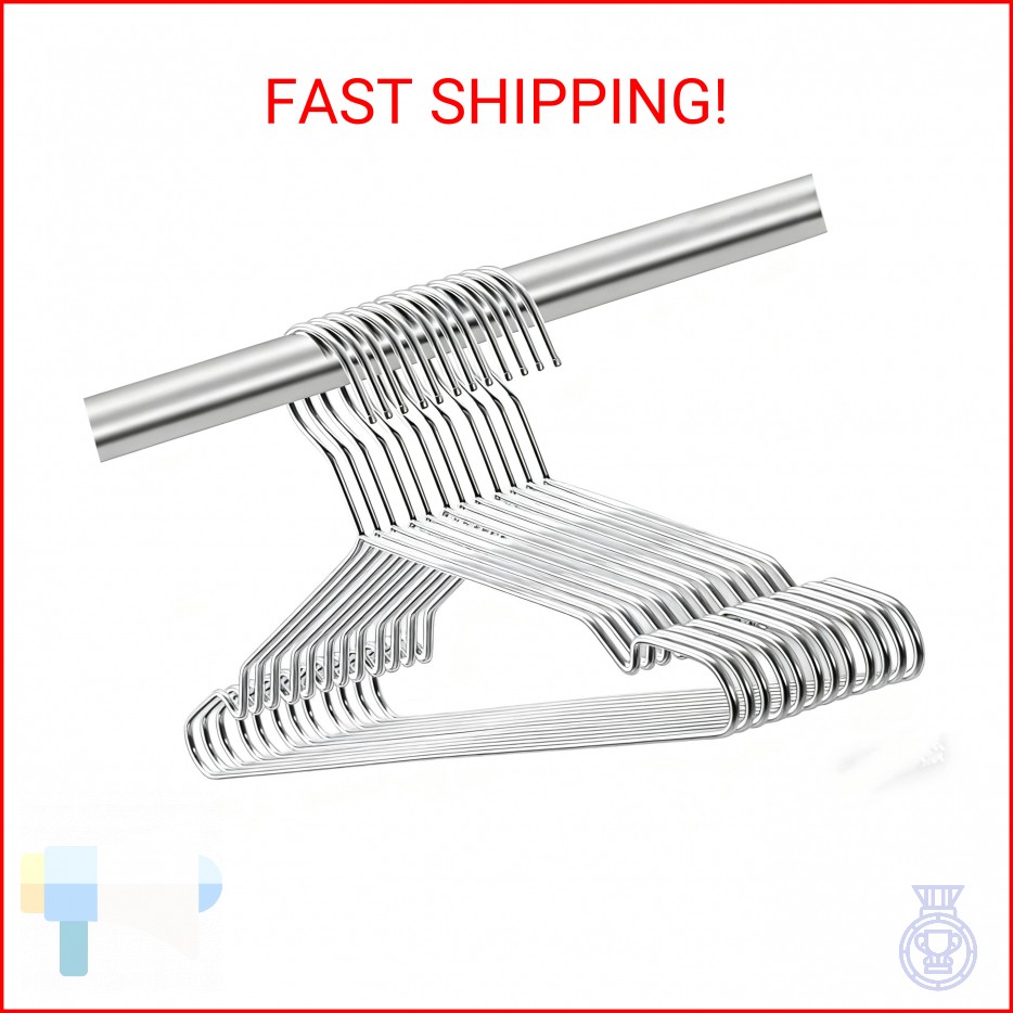 Seropy Coat Hangers Clothes 10 Pack Wire Hangers Heavy Duty Stainless Steel Hang