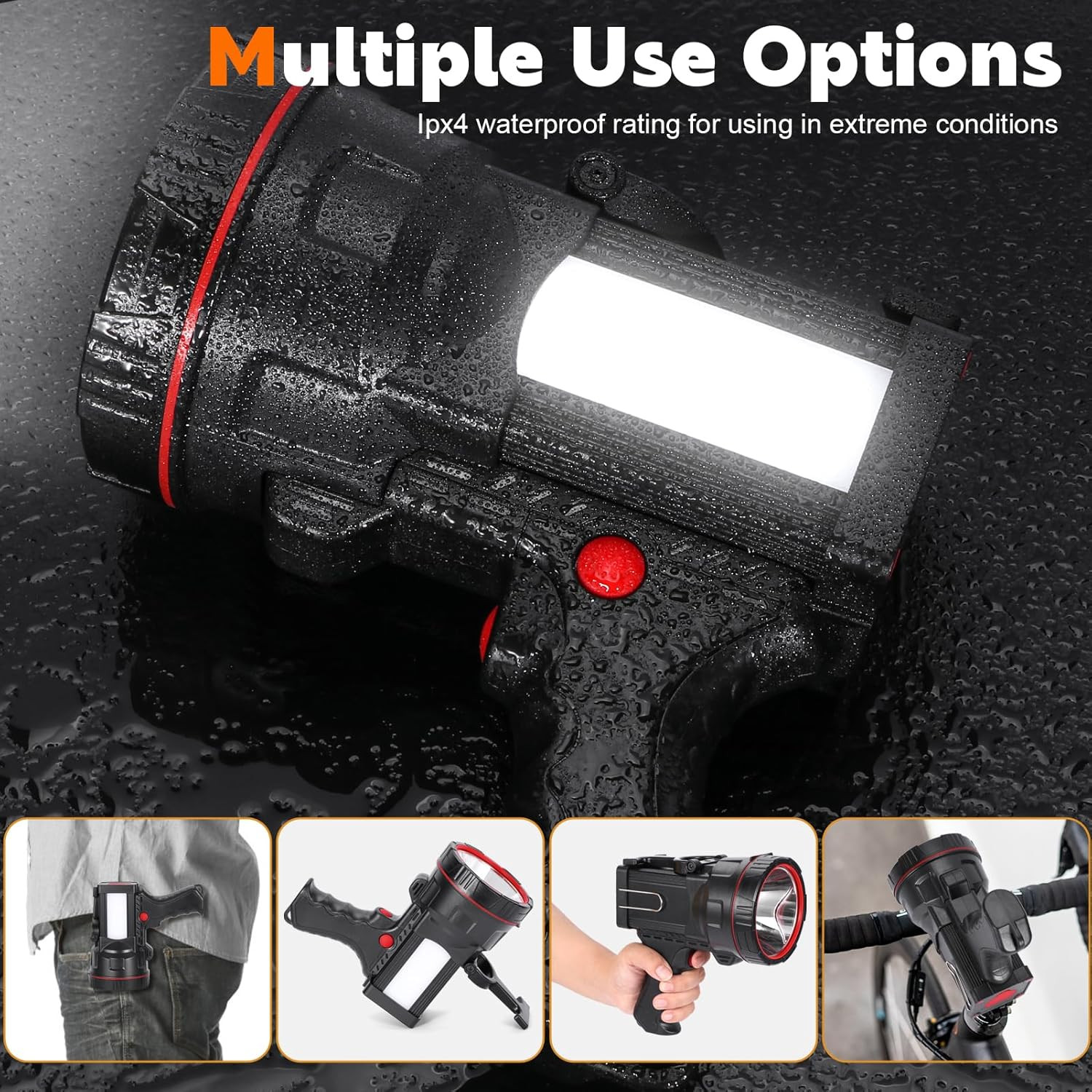 Rechargeable Superbright Handheld LED Spotlight Flashlight Powerful Searchlight