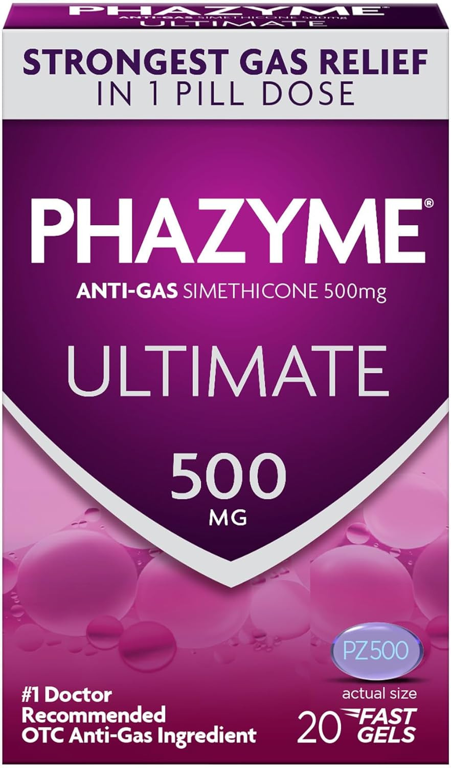 Gas Relief, Ultimate Gas and Bloating Relief for Adults, 500 Mg Simethicone Fast