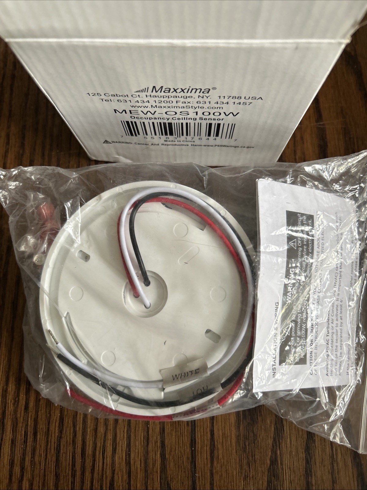 Maxxima MEW-OS100W Ceiling Mount 360 Degree PIR Occupancy Motion Sensor NEW!