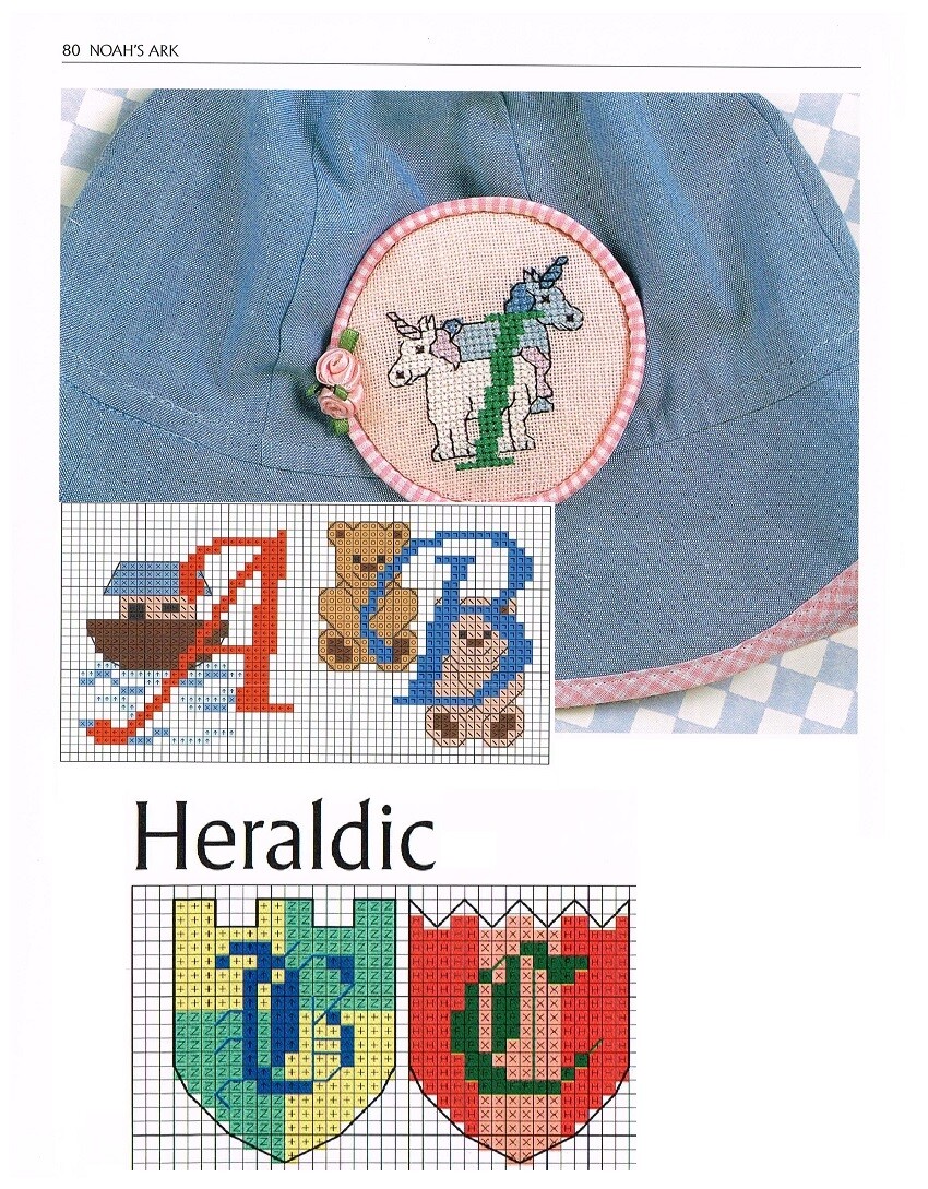 NOAH ARK  & HERALDIC  FULL ABCS   CROSS STITCH PATTERN  ONLY   -  ZTC
