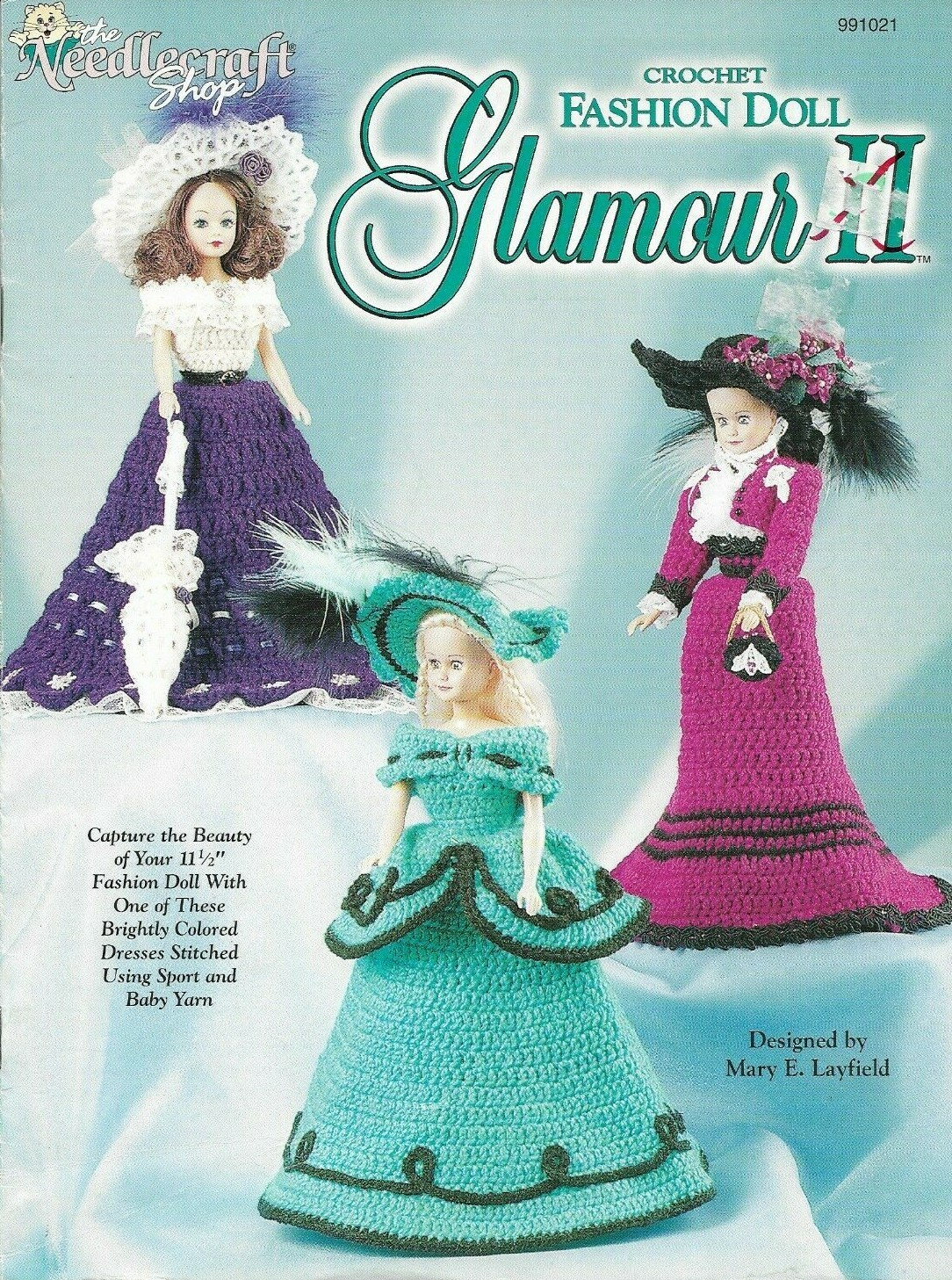 FASHION DOLL GLAMOUR II DRESSES 3 GORGEOUS DESIGNS CROCHET PATTERN BOOK