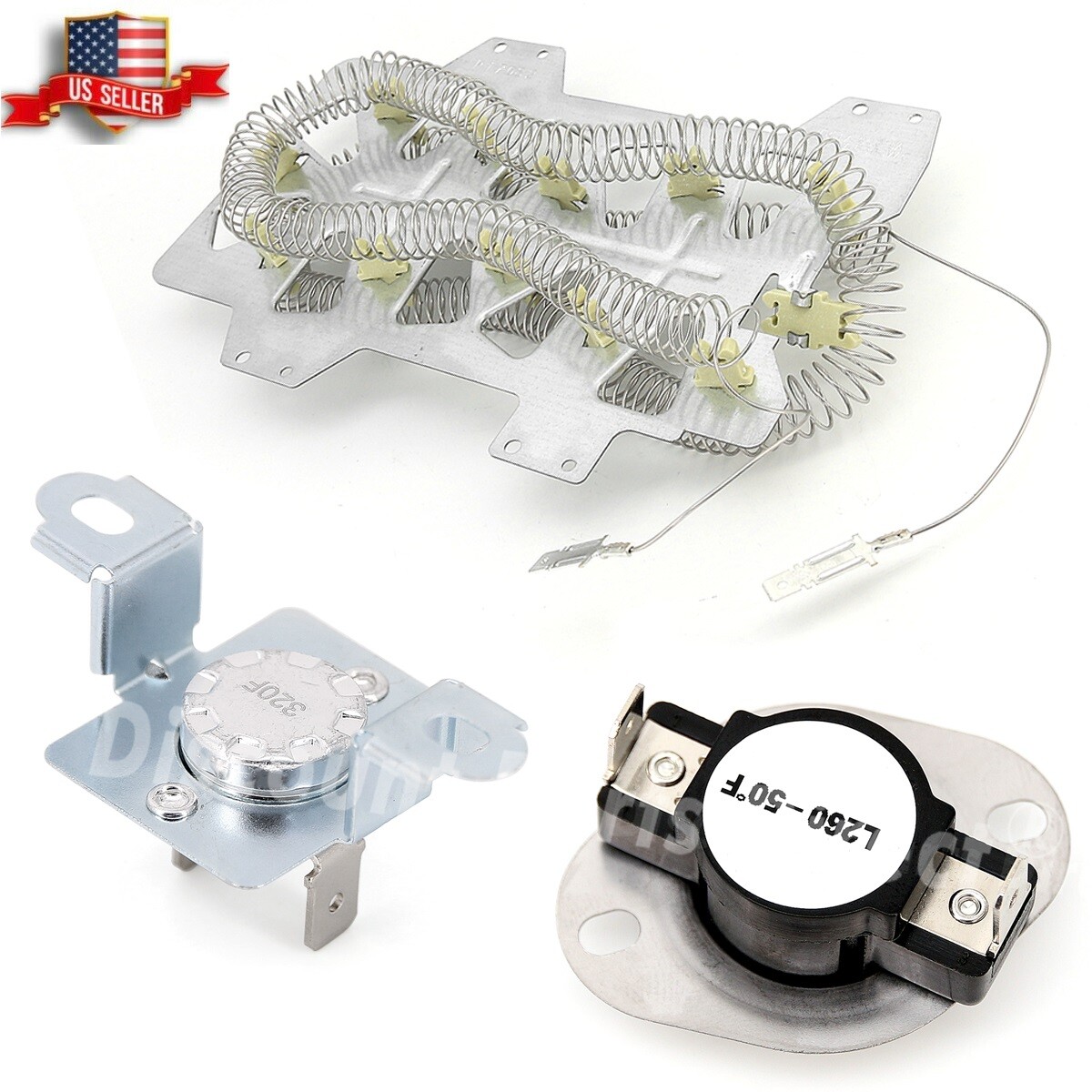DC47-00019A Dryer Heating Element with DC47-00018A DC96-00887A fit for Samsung