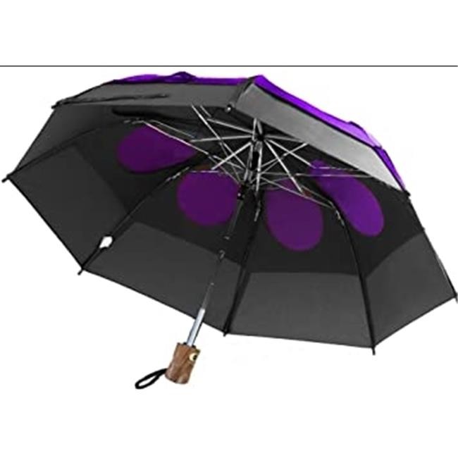 GustBuster 34143PUR-BL LTD Auto Open & Close Vented Compact Umbrella Purple &...
