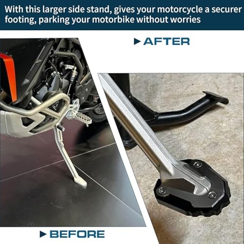 Motorcycle Bike Kickstand Extender Foot Side Stand Extension Pad Support Plate