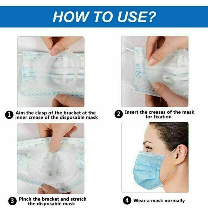 10PCS Face Mask Reusable Holder Inner Support Frame Silicone Mouth Mask Bracket