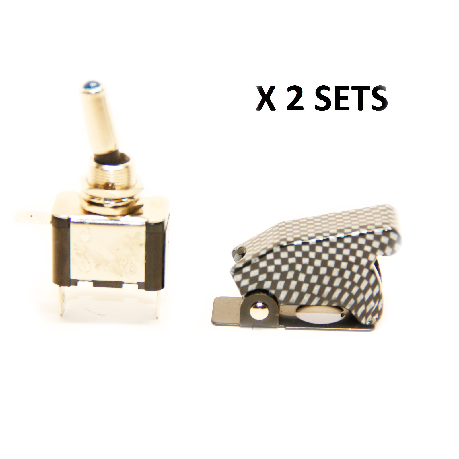 X2 Pactrade Marine LED Dot Toggle Switch and Safety Switch Flip Cap Cover
