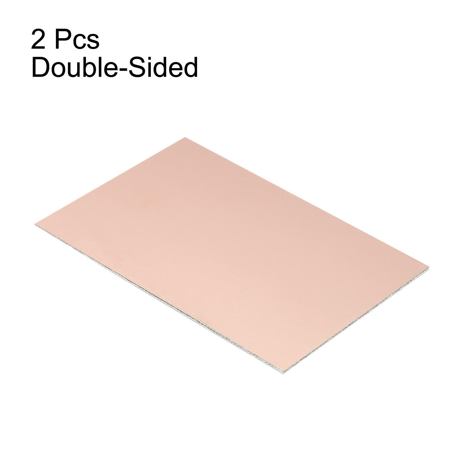 2Pcs FR4 Double Side Copper Clad, PCB Laminate Circuit Board 100 x 70 x 1.2mm