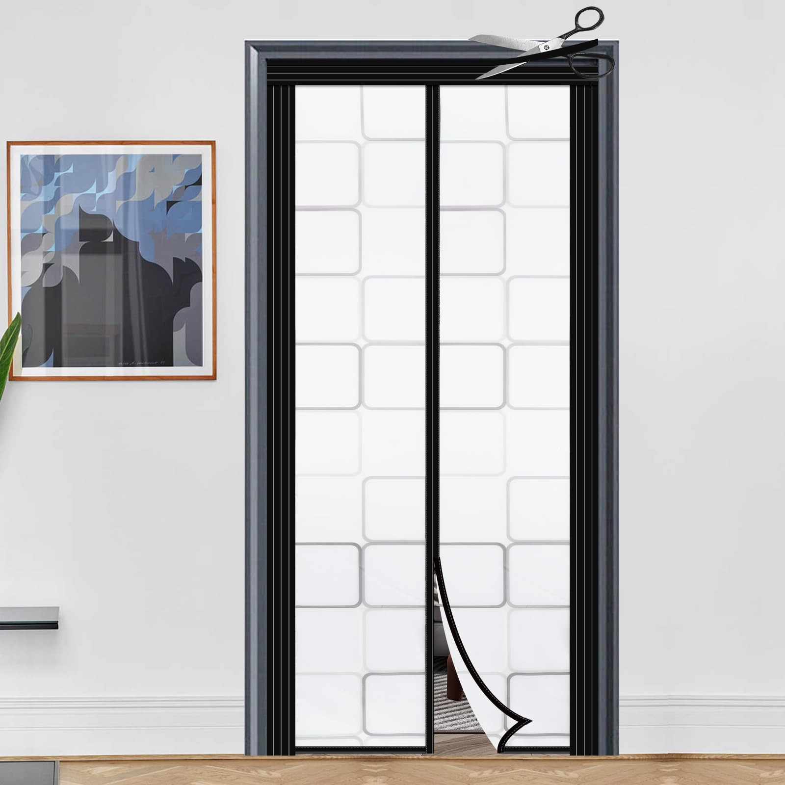 DIY Adjustable Insulated Door Curtain Fit Doors Size Width 29" - 34" Height 7...