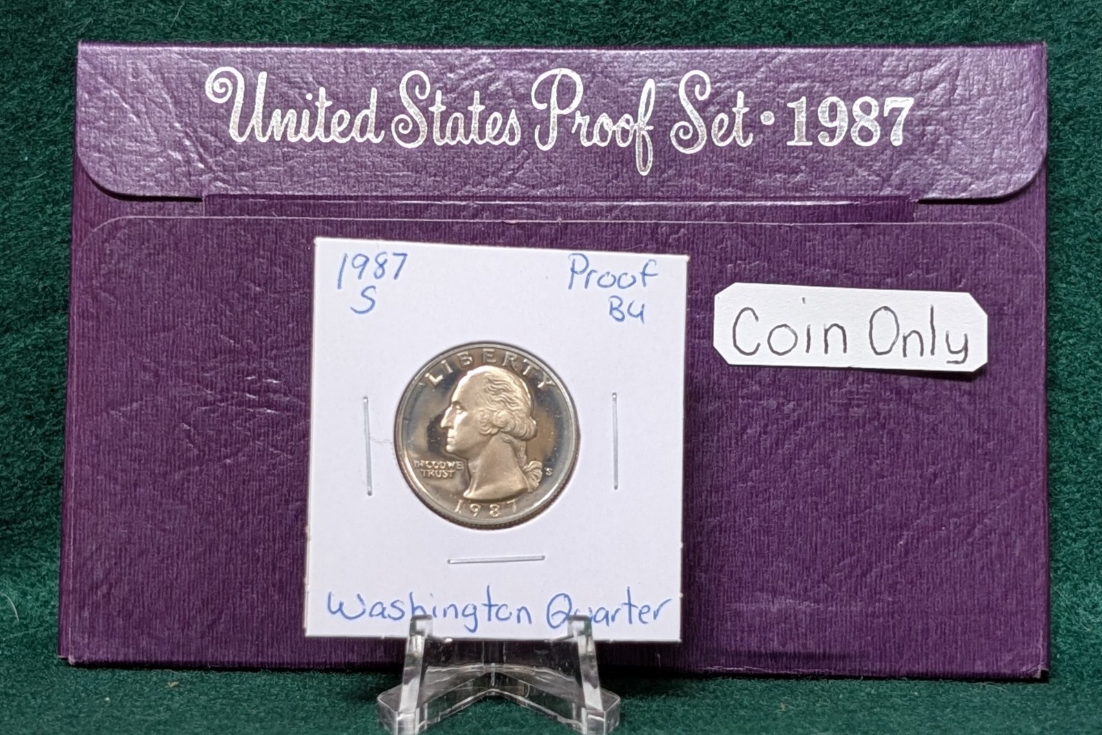 1987-S Washington Quarter Uncirculated from Proof Set