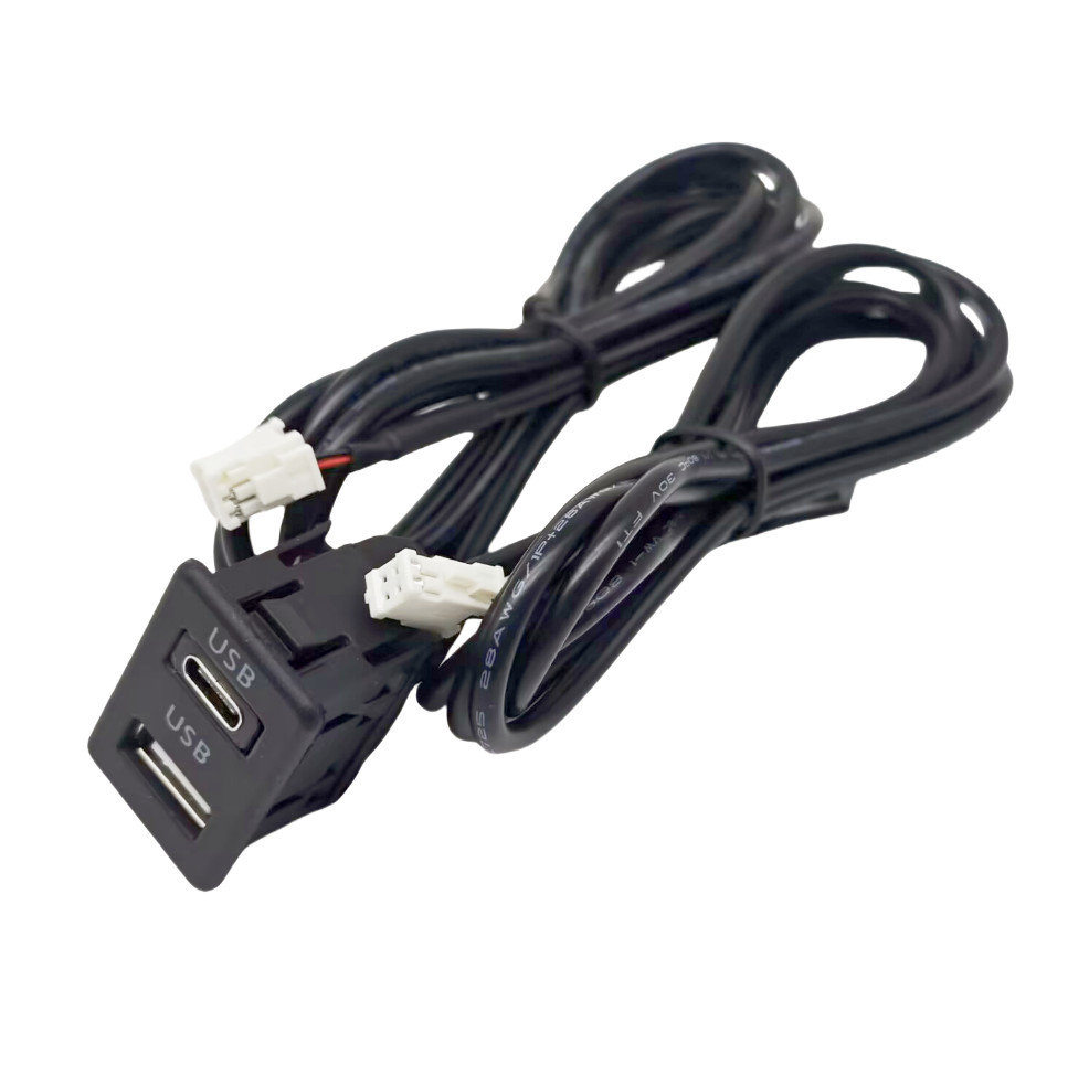 Type-C USB Port Panel Interface Extension Cable Adapter For Car Dash Flush Mount