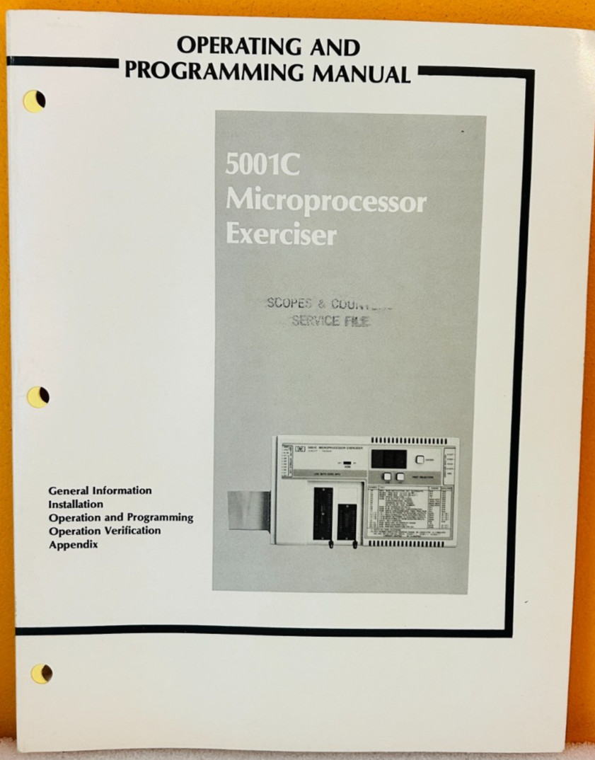 HP 05001-90016 1981 5001C Microprocessor Exerciser Oper & Programming Manual.