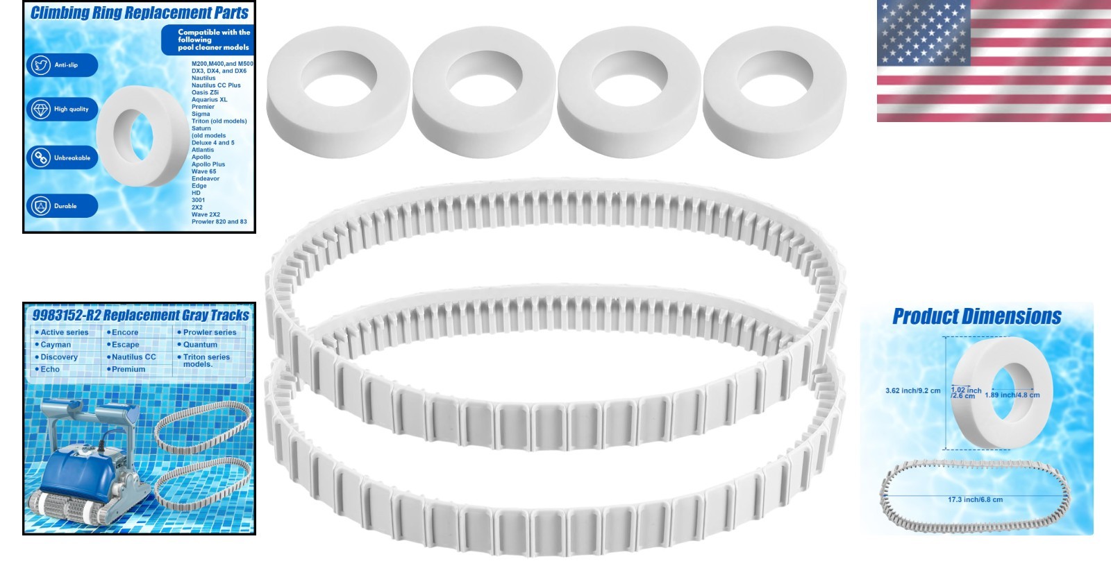 6 Pack Pool Cleaner Accessories for Dolphin Robotic Cleaners