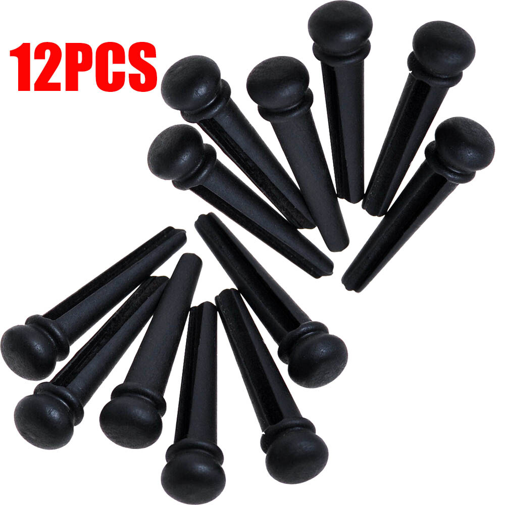 12Pcs Guitar Pin Ebony Pins for Acoustic Guitar Bridge End Pins Accessories USA