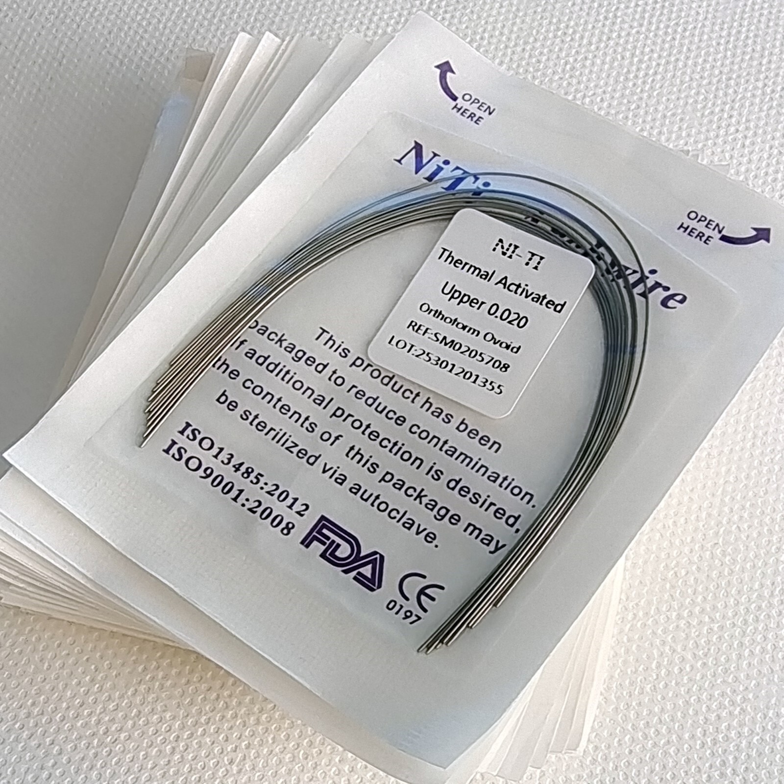10 Packs Dental Ortho Thermal Activated NITI Arch Wires Round 10 Sizes