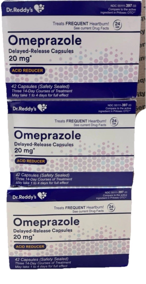 dr reddys omeprazole 20mg acid reducer 126 capsules exp march 2027