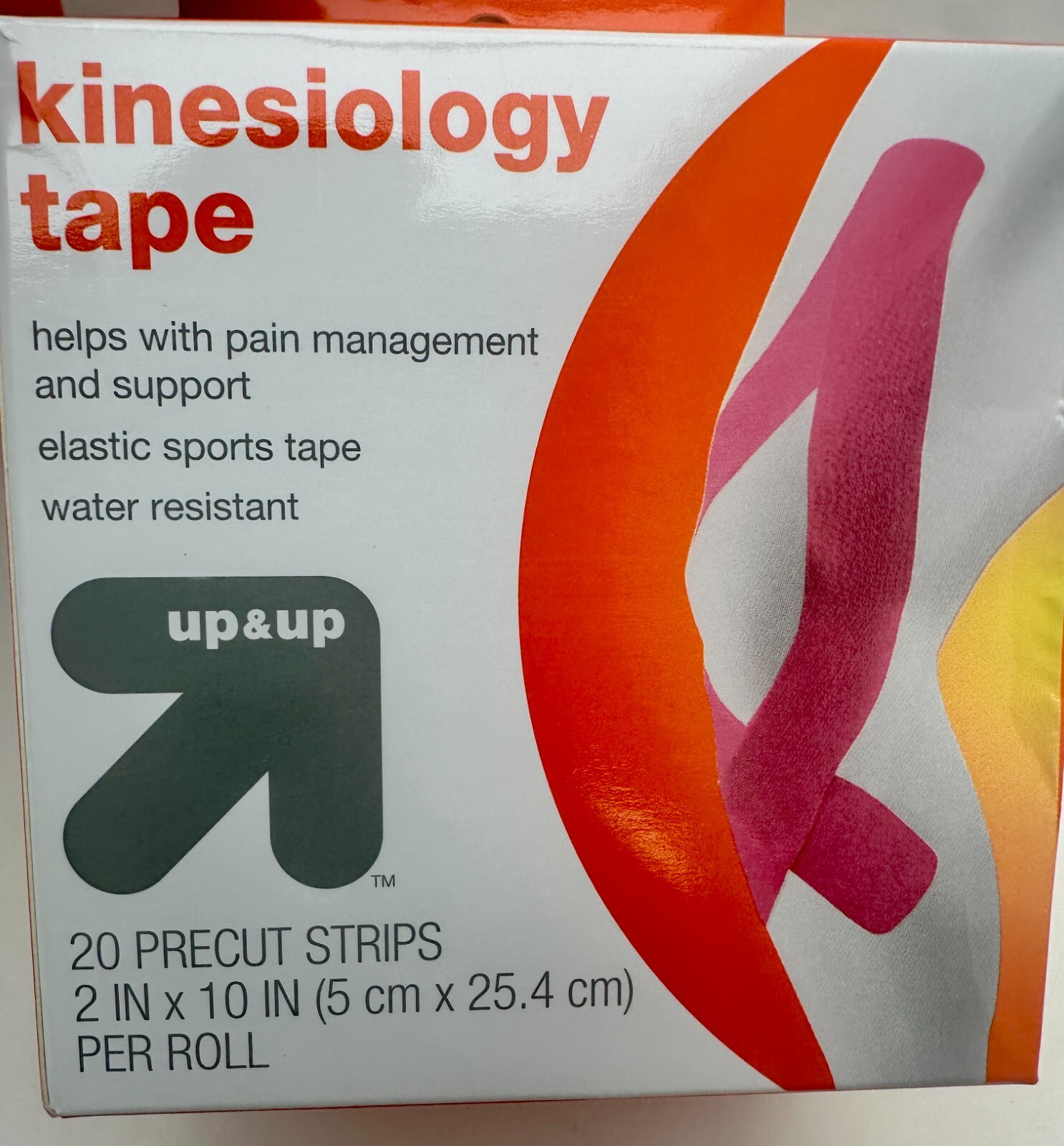 x2 Up & Up Kinesiology Tape 20ct each Pink Precut Strips 2in x 10in