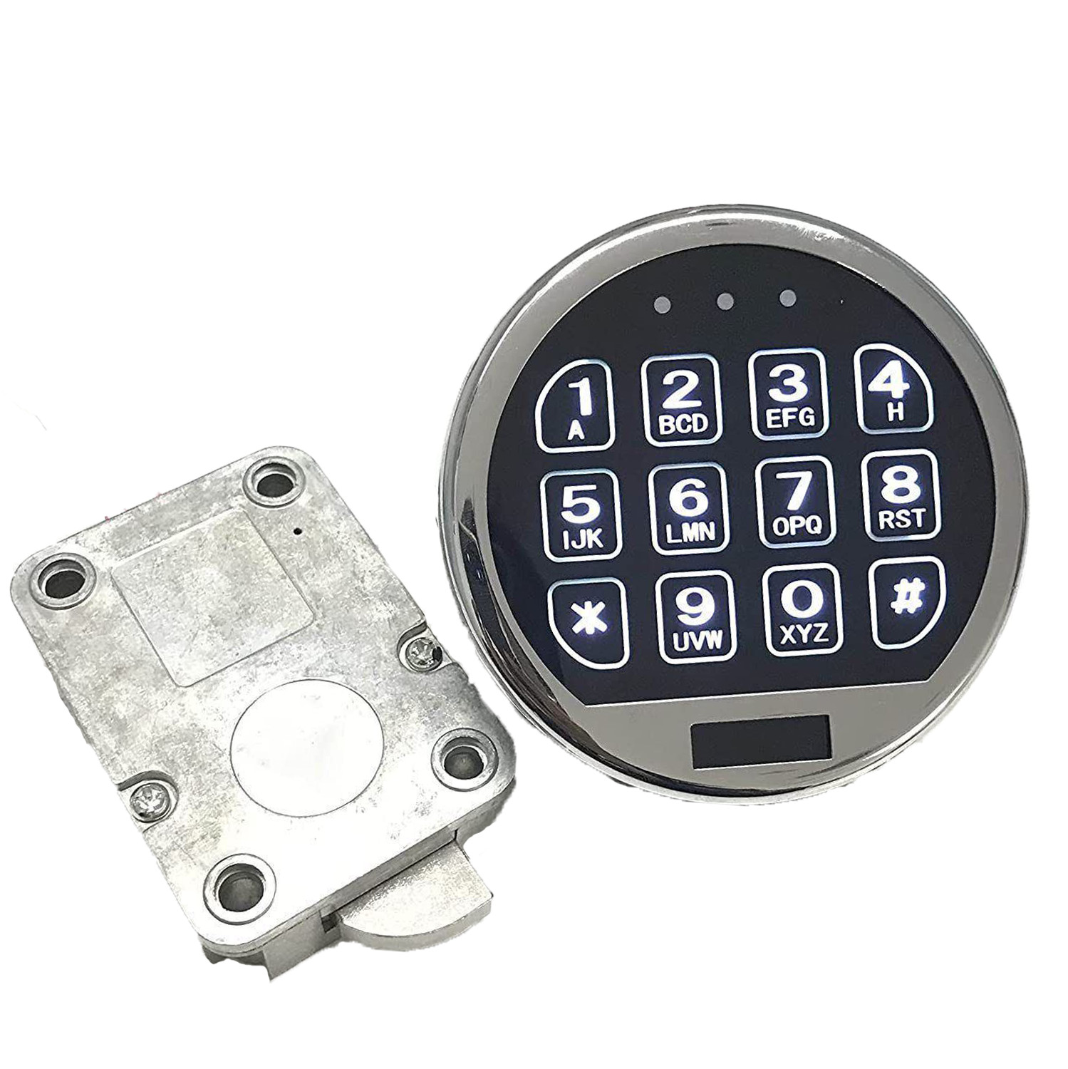 2 Set Electronic Safe Lock LED Keypad Chrome Gun Safe Lock With Swing Bolt