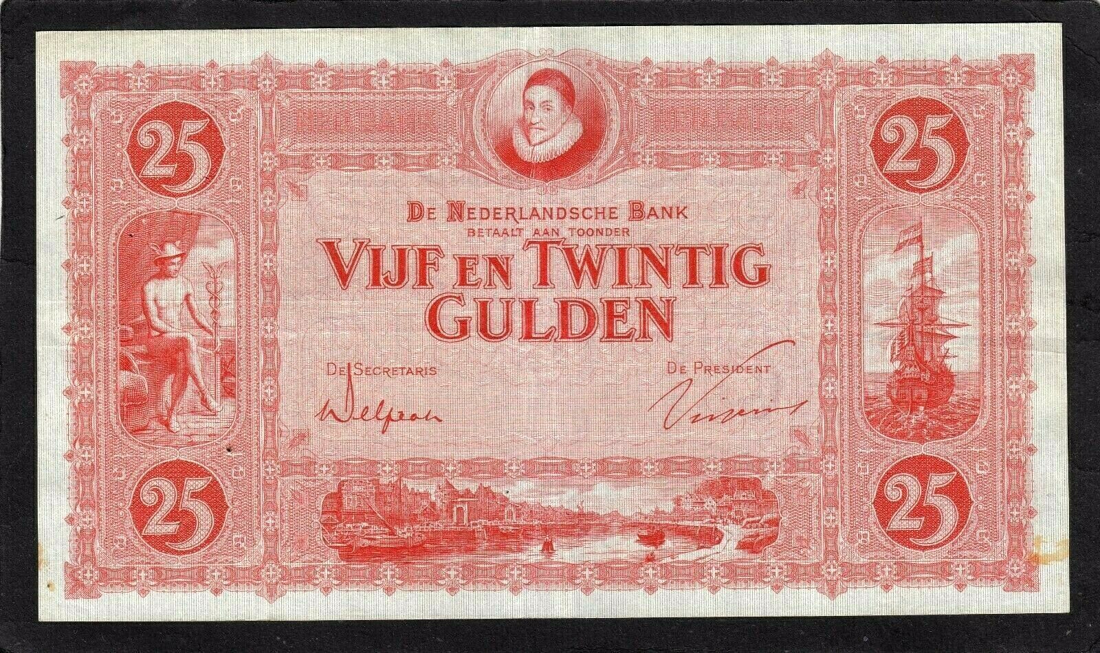 Netherlands 25 Gulden P-46 1930 EF