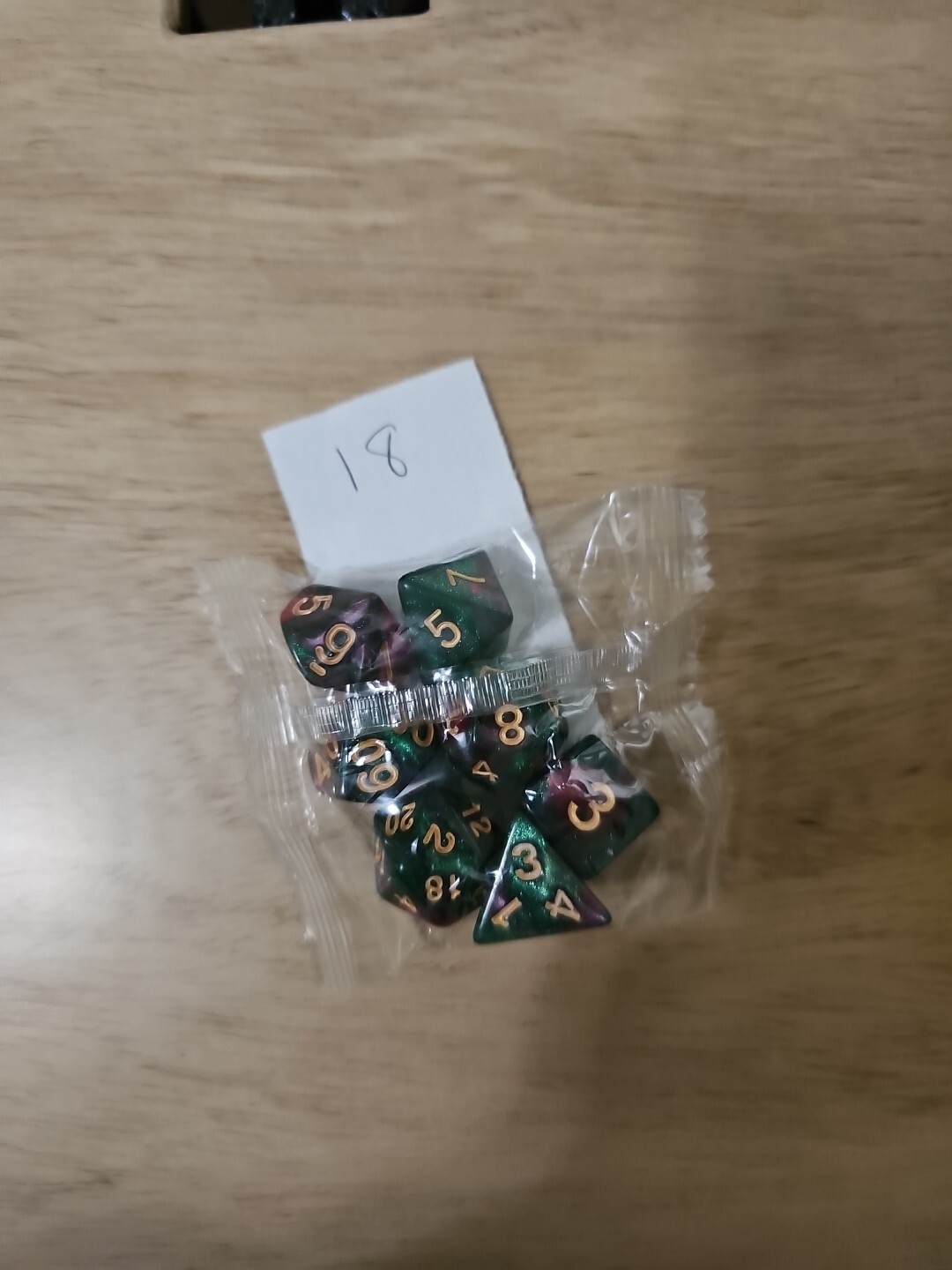 7pcs Polyhedral Dice Set - Assorted Colors - D4 through D20 - DnD