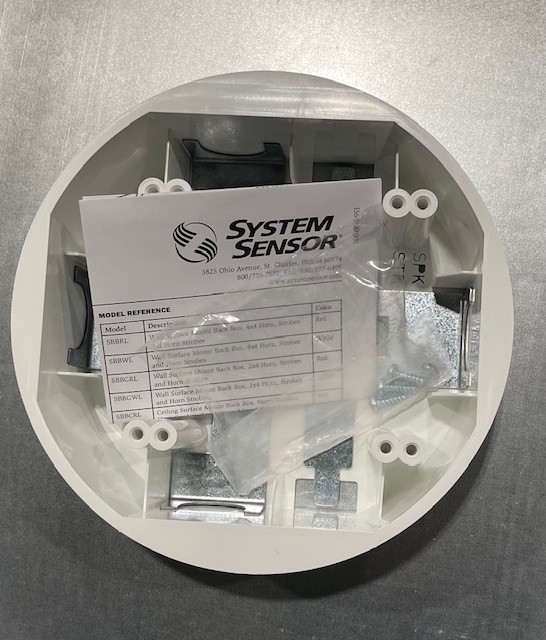SYSTEM SENSOR SBBCWL CEILING SPEAKER SURFACE MOUNT BACK BOX WHITE