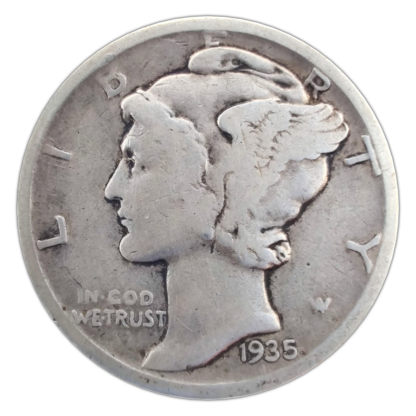 1935-D Mercury Dime G Good 90% Silver