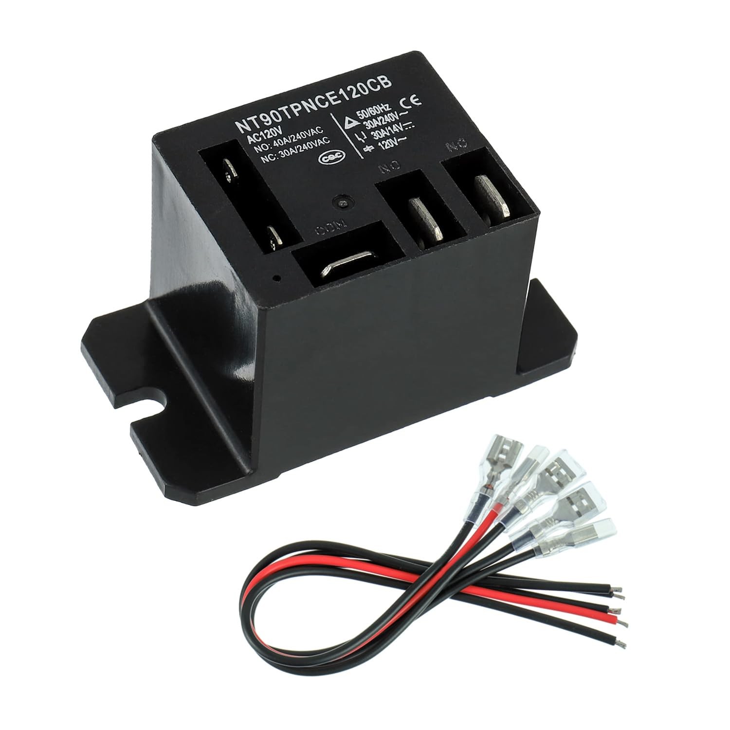 JAMHER 1 Pack NT90-AC120V-10X Power Relay AC 120V AC120V, With Terminal Wire