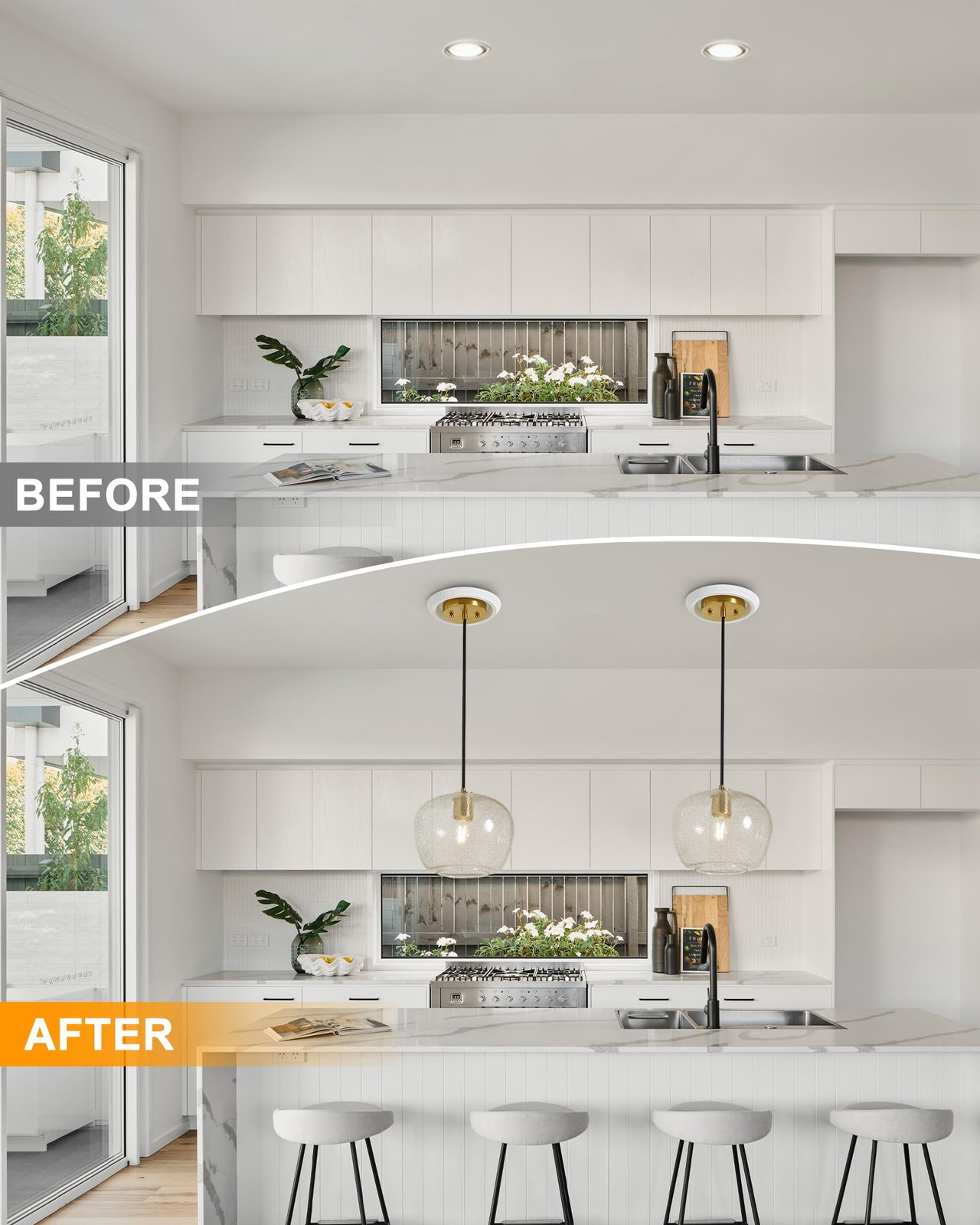 Luvkczc Recessed Can Light Conversion Kit for 5" and 6" Ceiling White 1 pc