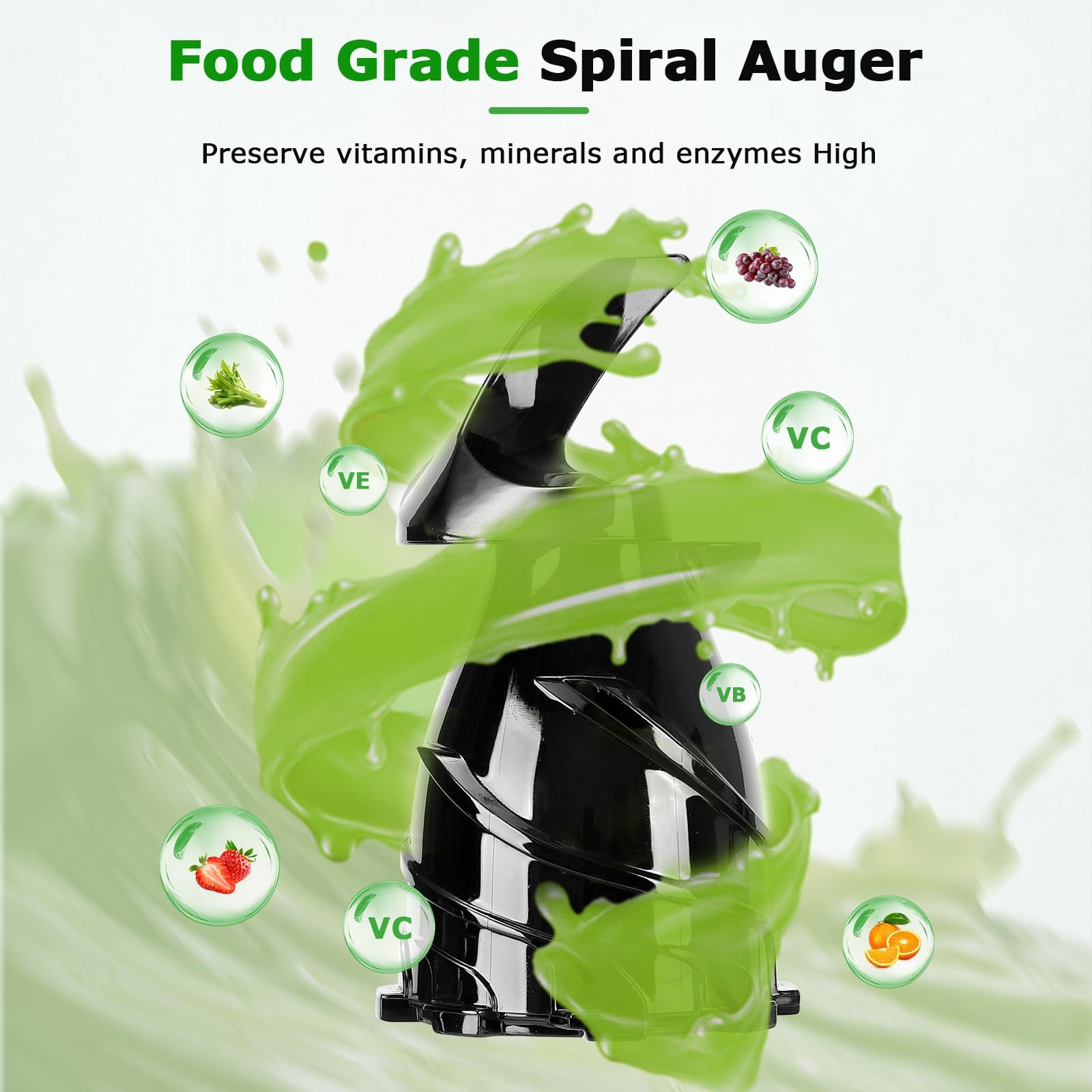 Cold Press Juicer Machines: 5.1" Wide Feed Chute Slow Masticating Juicer for ...