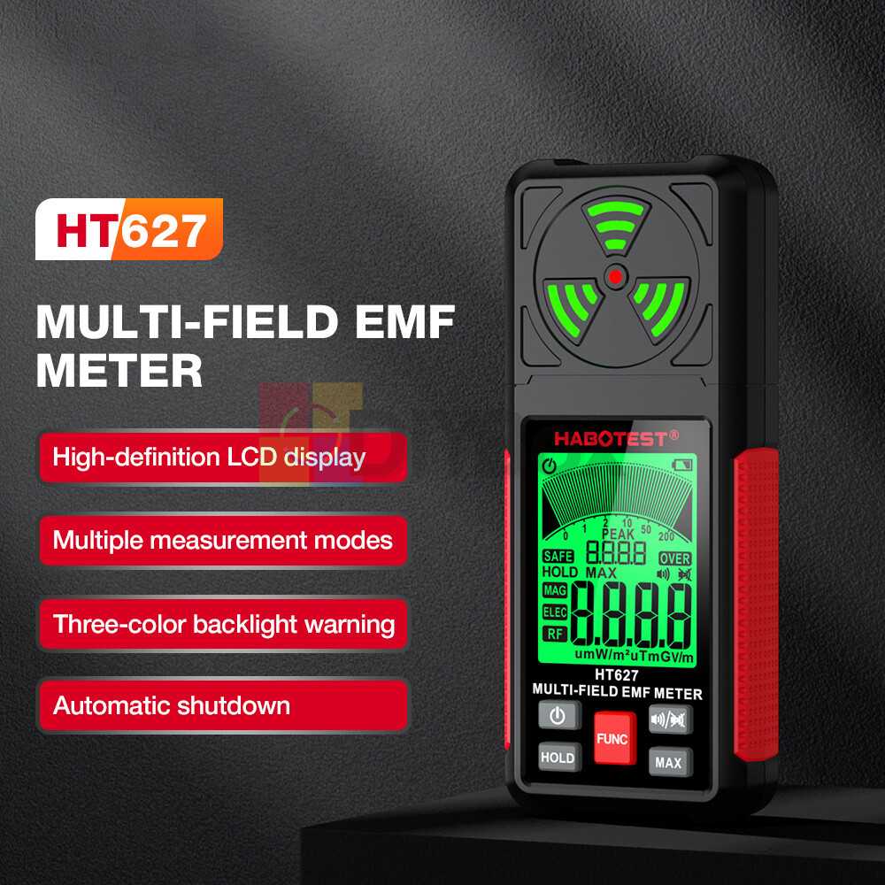 HABOTEST Radiation Detector EMF Meter HT627 Digital Electromagnetic Frequency