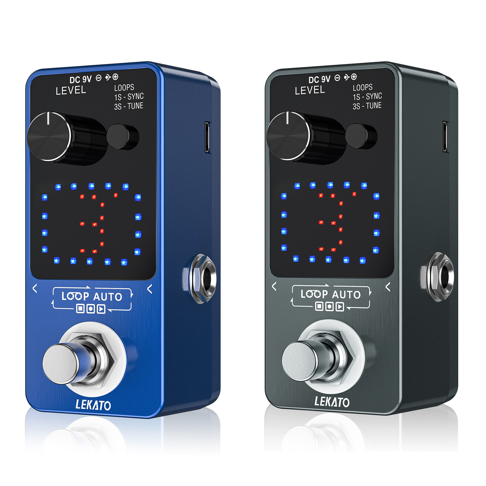 Looper Auto Loop Guitar Effect Pedal Tuner Record 3 Slots 18 Mins True Bypass