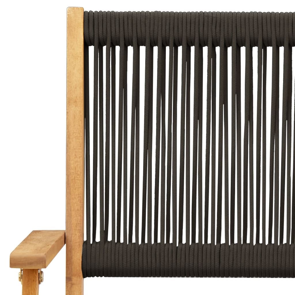 Patio Chairs 2 pcs Black Solid Wood Acacia and Polypropylene