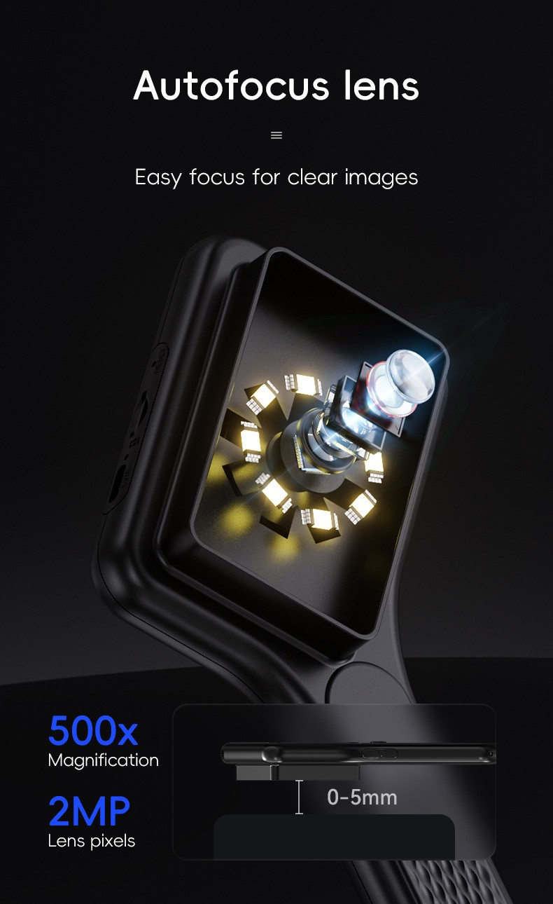 Digital Magnifier with 3inch IPS Screen 500X Magnifying Glass with Light