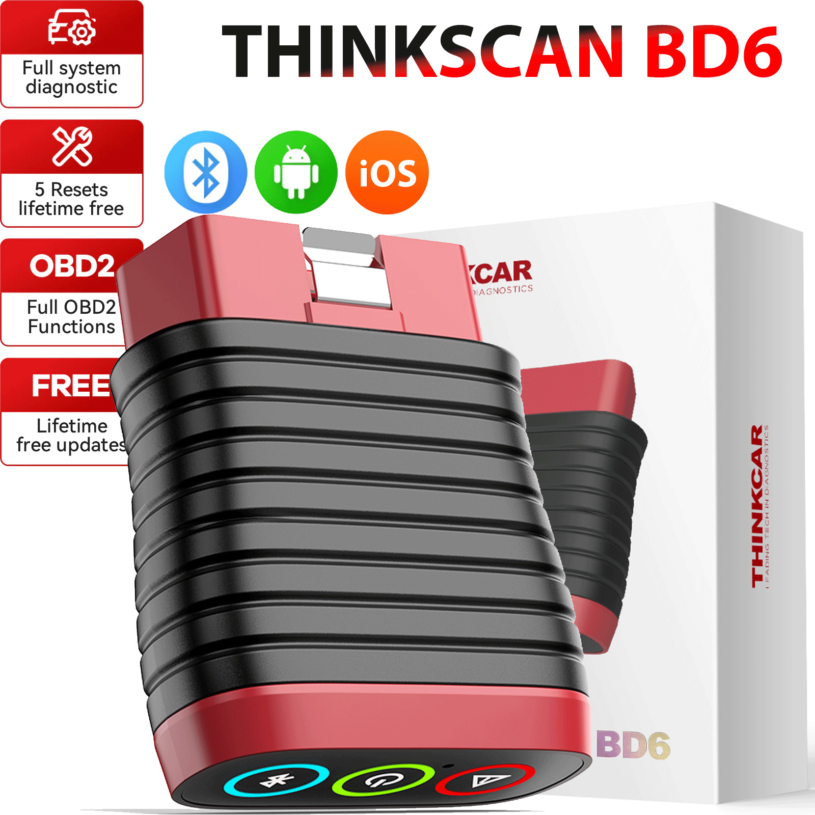 Thinkcar BD6 OBD2 Scanner All System Diagnostic Tool ABS/Oil/ETS/EPB/IMMO Resets