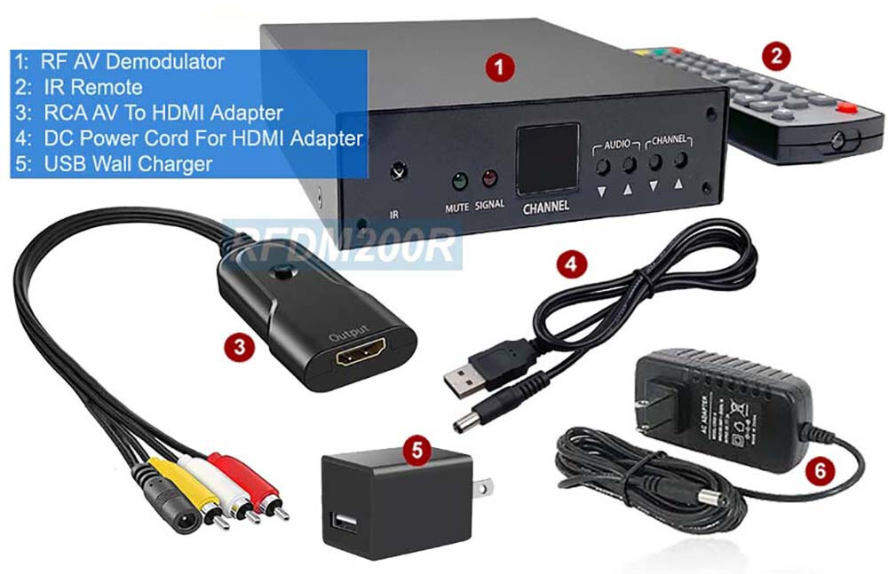 PAL-BG RF CATV VHF UHF To 1080p RCA Converter Europe Asia Mid East South America