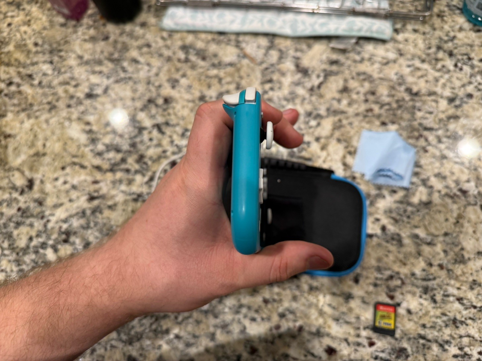 Nintendo Switch Lite Turquoise Handheld Console, Carrying Case, & Game W/Charger