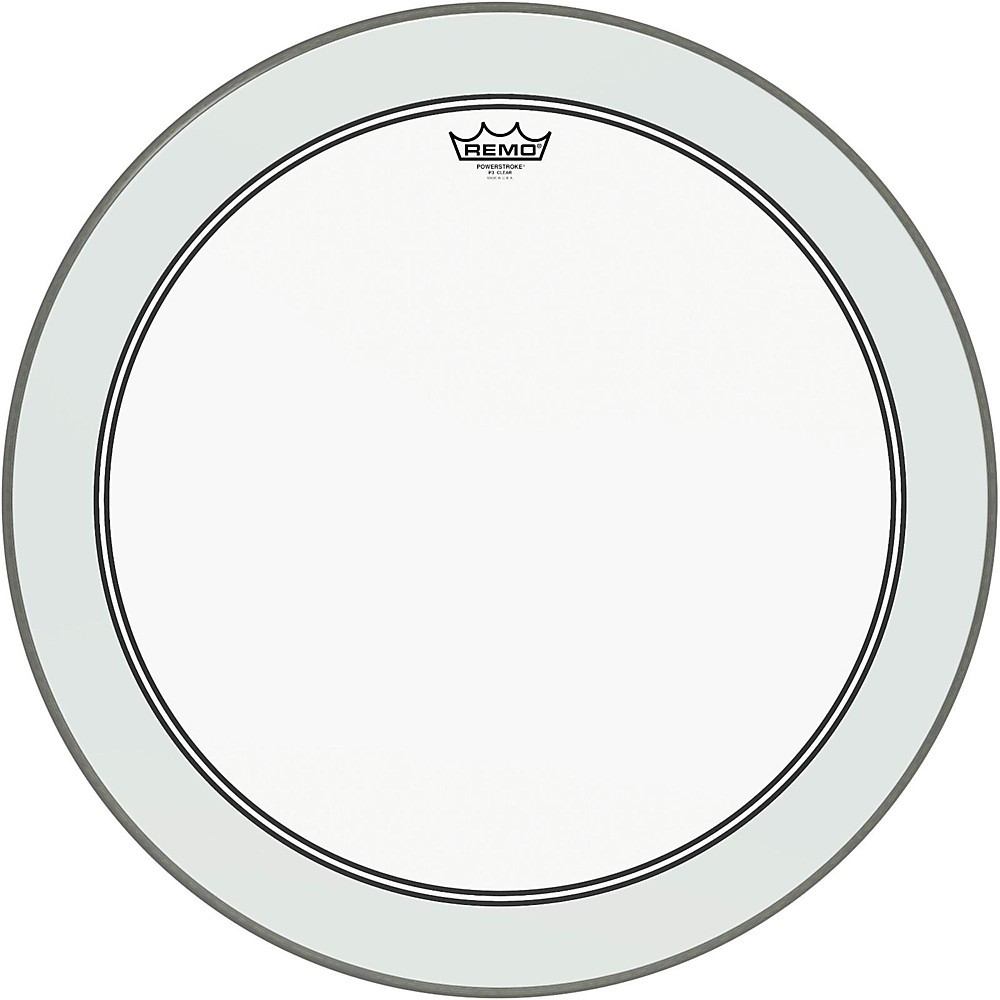 Remo Powerstroke 3 Clear Bass Drum Head with Impact Patch  24 in.