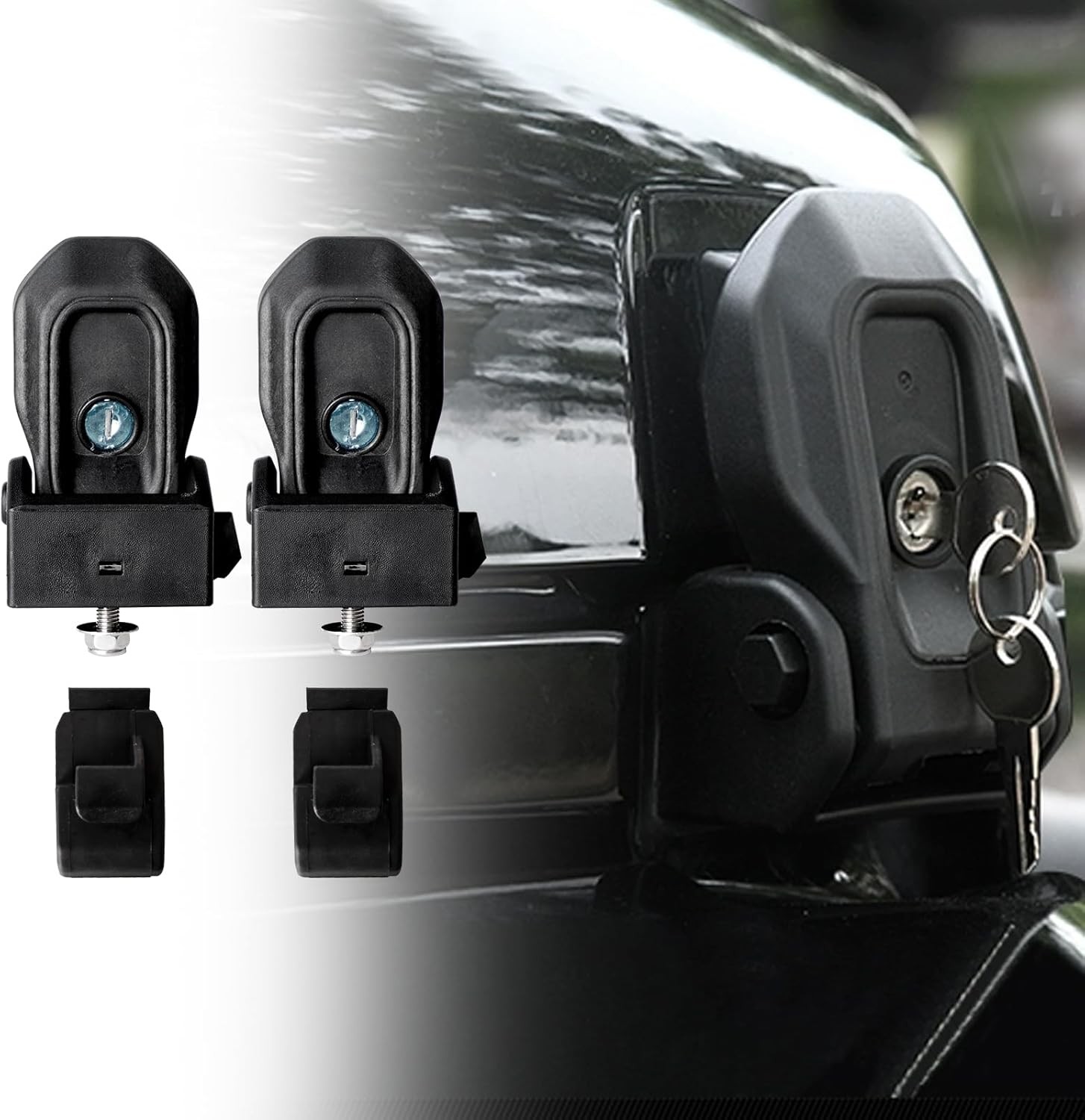 Locking Hood Latches with Keys Fits 2018-2024 Jeep Wrangler JL Gladiator JT 2PCS