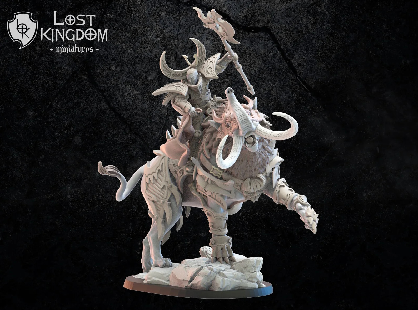 Junichiro on Baku - 28-32mm Night Elves - Resin Tabletop Miniature