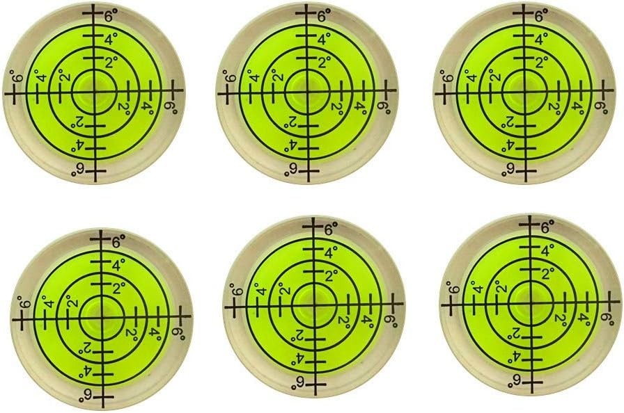 6 pcs Bubble Spirit Level, 32x7mm Circular Level Bubble for RV, Travel Traile...
