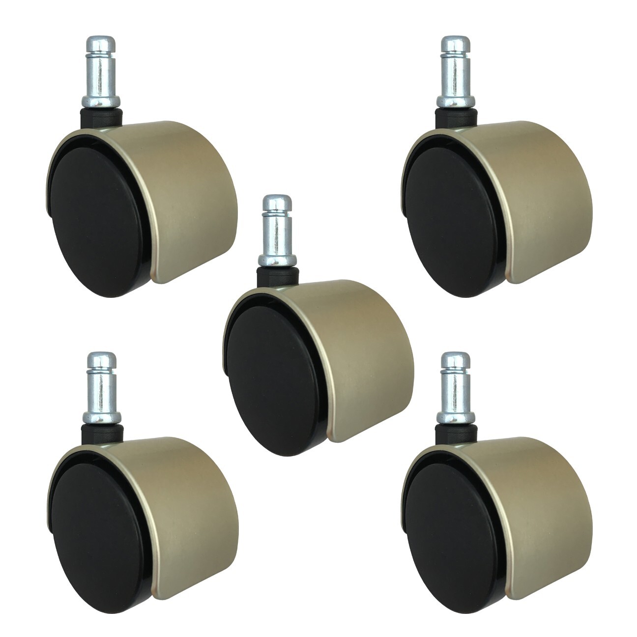 2" Brushed Brass Chair Caster - Set of 5 - S5306-5-1