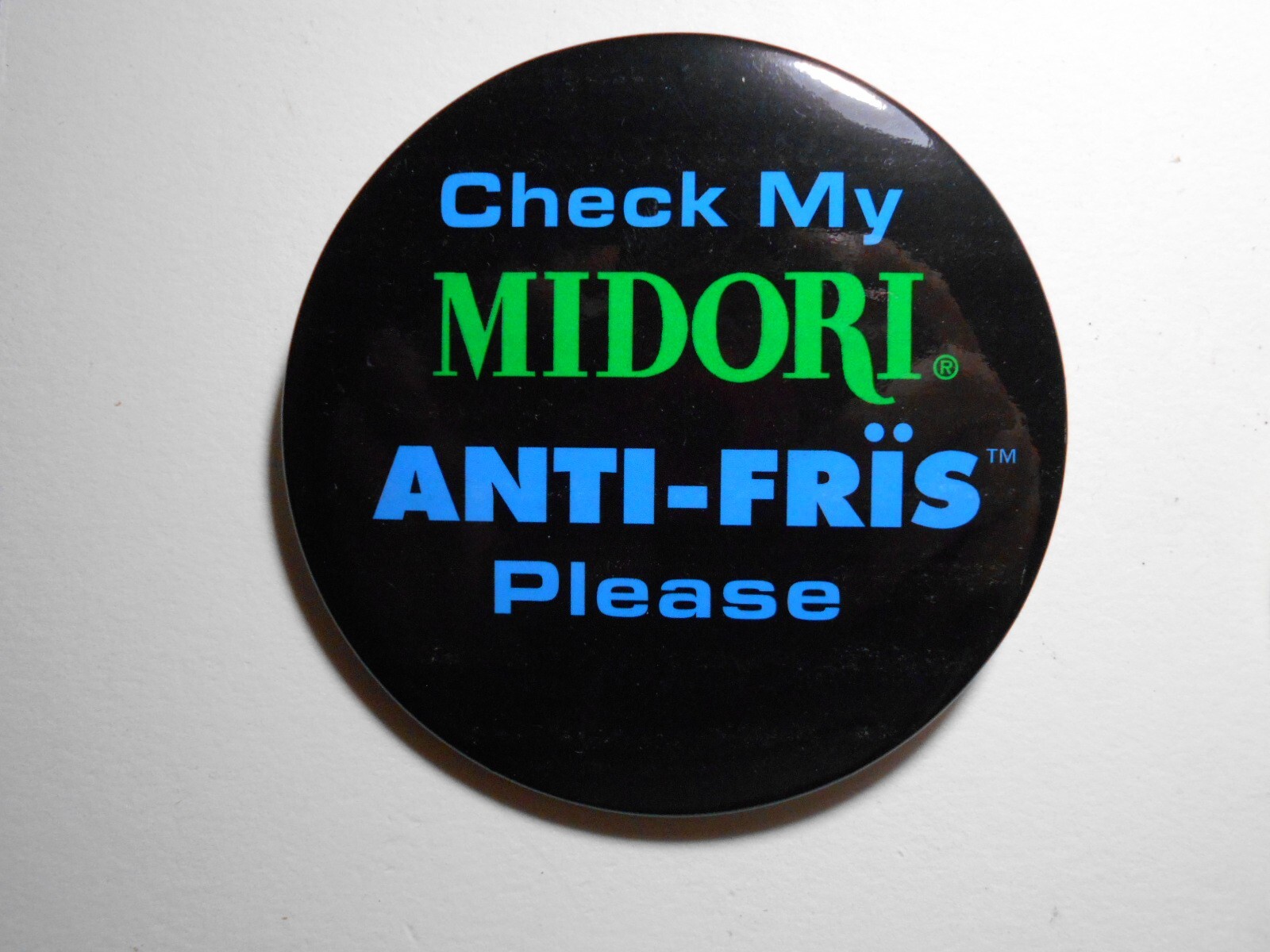 3" Check My Midori Anti-Fris Please cello pinback button