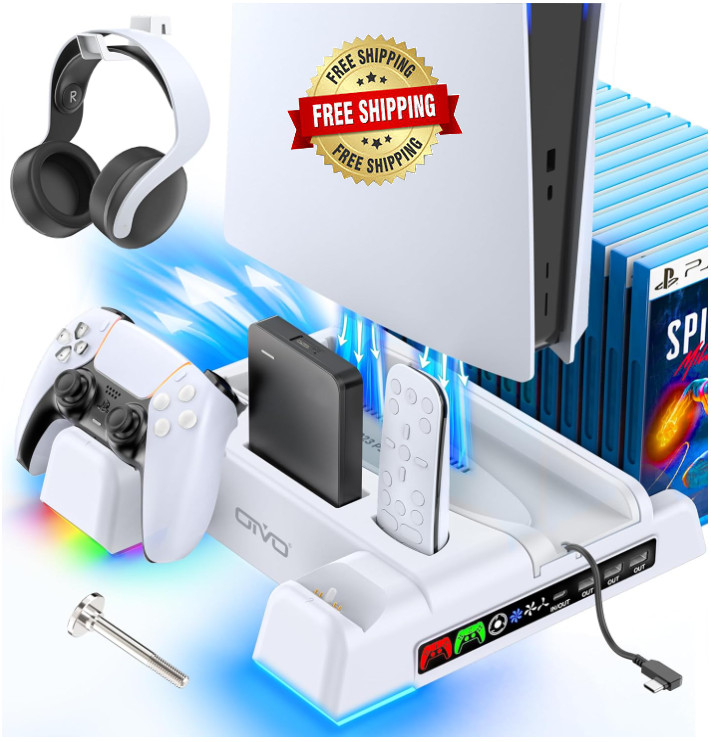 Soporte Vertical Con Ventilador De Refrigeracion Para Playstation 5 Y Ps5 Edi...