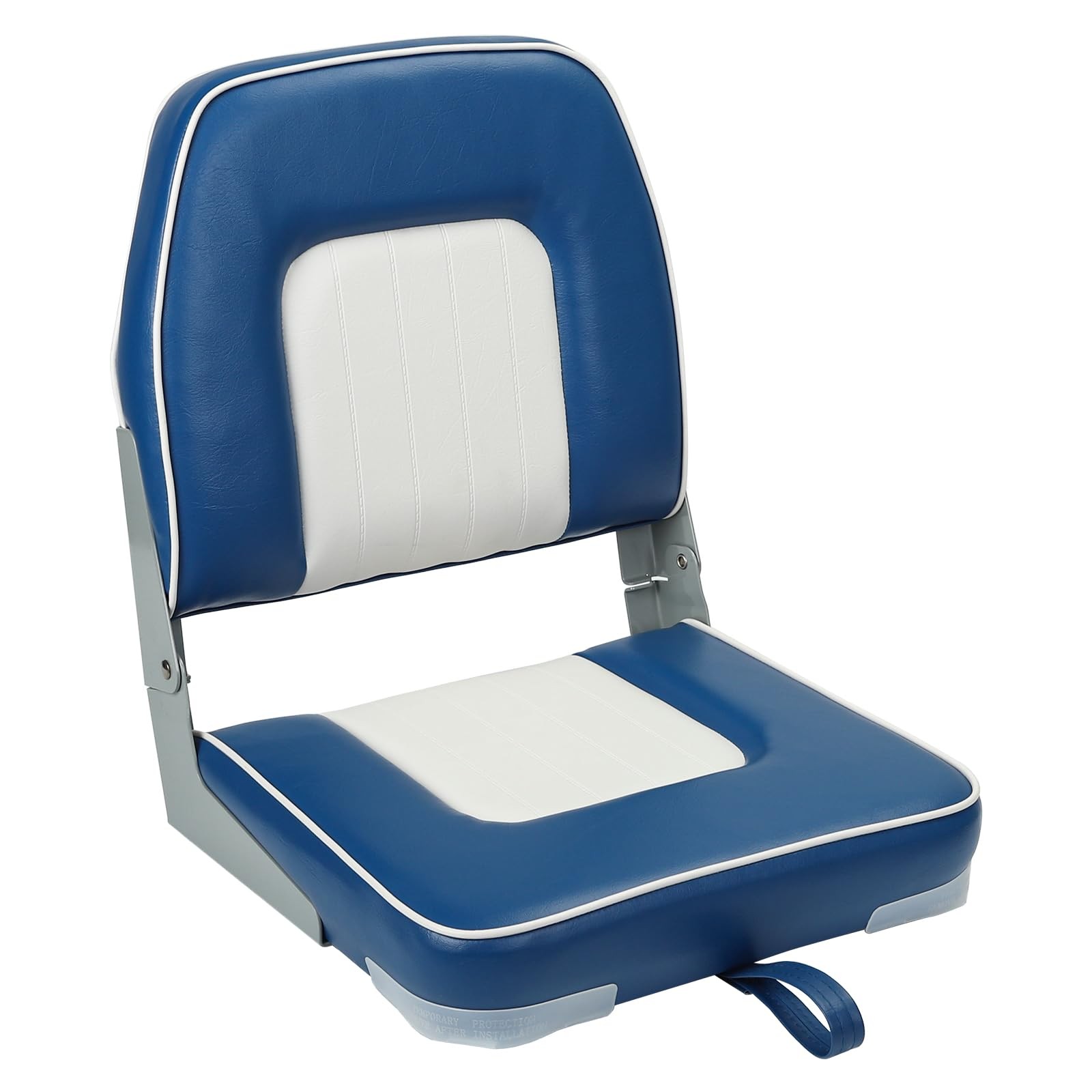 Classic Low Back Fishing Boat Seat with Backrest Folding Boat Chair Bass Jon ...