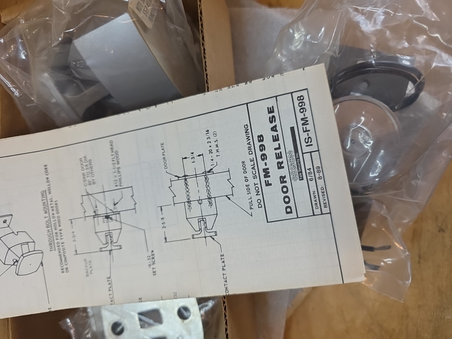 Rixson Yale Security 998 Door Release/ Door Hold - 120V