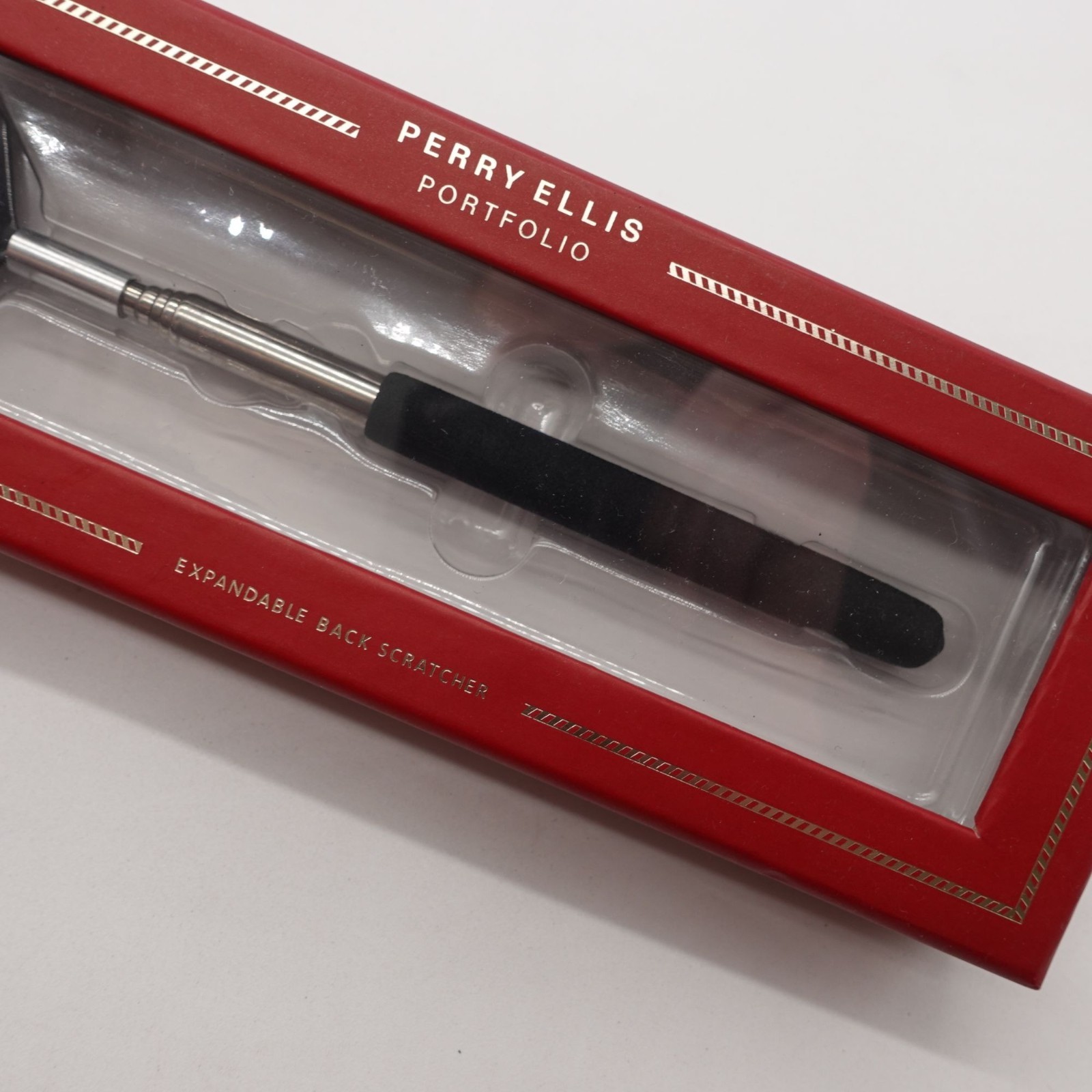 NIP Perry Ellis Portfolio Retractable Backscratcher Black Gift Stocking Stuffer