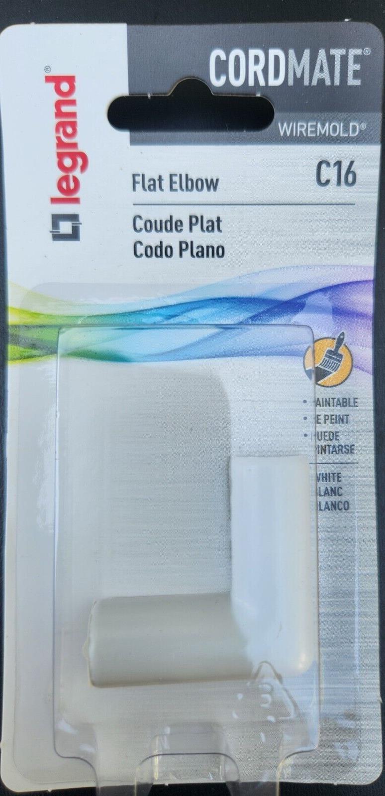 (10 Pack) Legrand Wiremold C16 Cordmate Flat Elbow Cord Cover