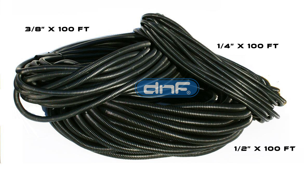 100 FT EACH SIZE 1/4" 3/8" 1/2" NEW SPLIT LOOM POLYETHYLENE WIRE TUBING CABLE