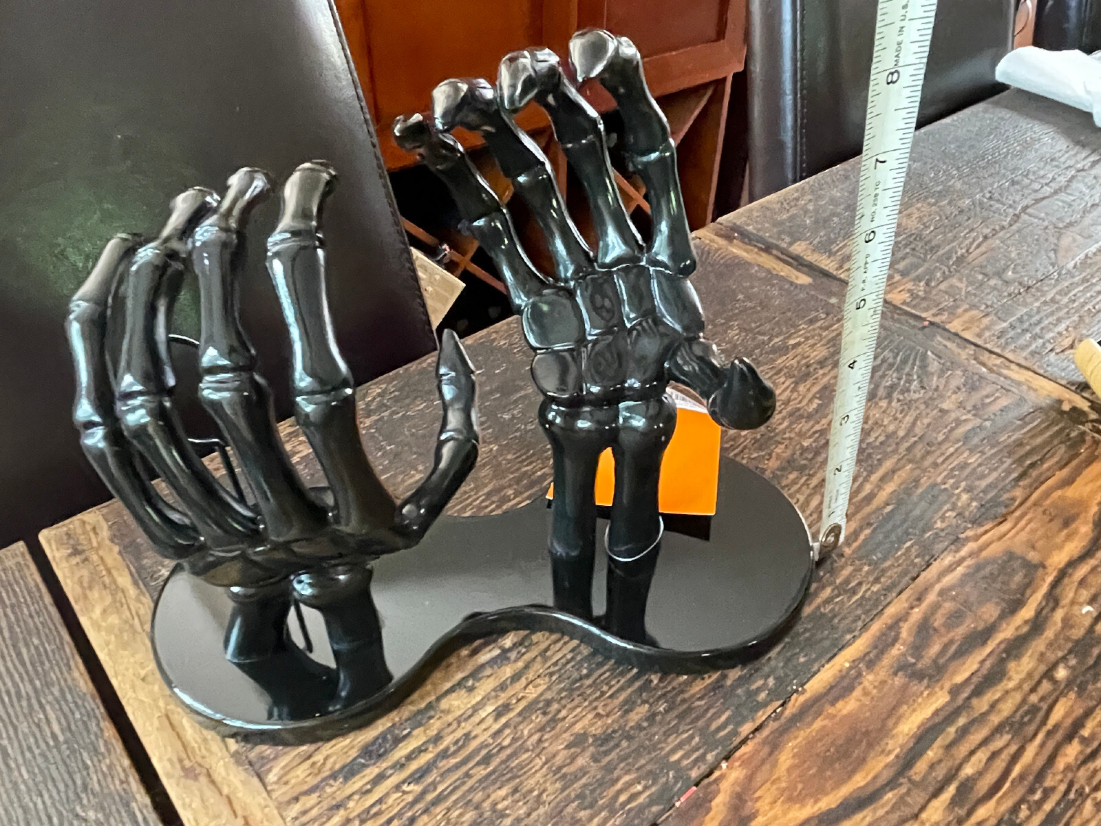 Halloween Gothic Wine Bottle Holder Prop Skeleton Hands Hyde & Eek Party New NWT