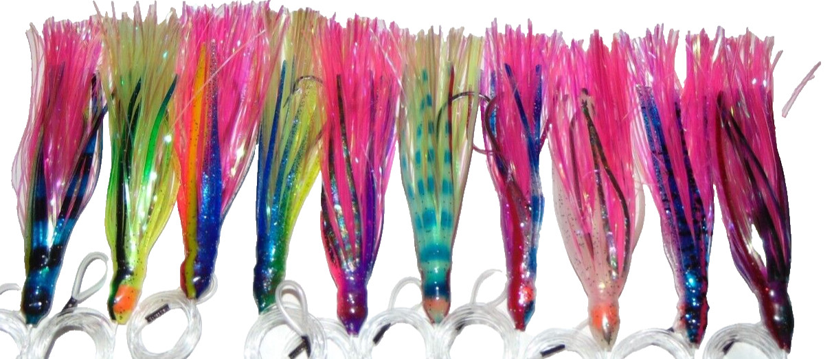 5 Trolling Lures Custom Pack Saltwater Offshore Fishing Mahi Sail Tuna Wahoo Lot
